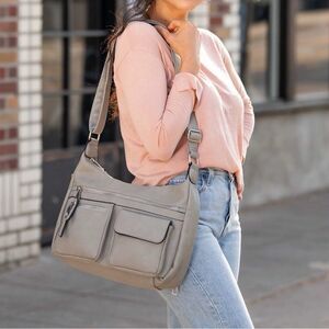 Jessie & James Conceal and Carry Hobo Handbag with locking zipper-key NWOT